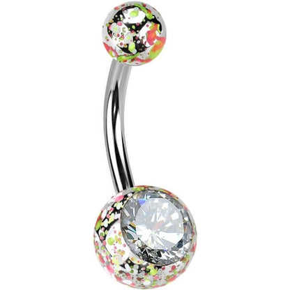 Piercing Ombelico Sfera zircone e argento