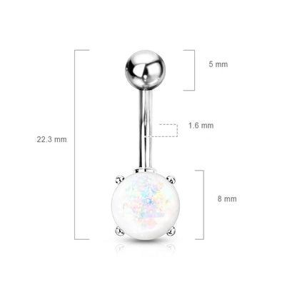 Bauchnabelpiercing Opal Silber