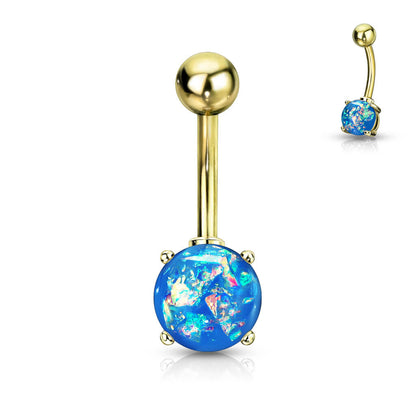 Bauchnabelpiercing Opal Gold PVD