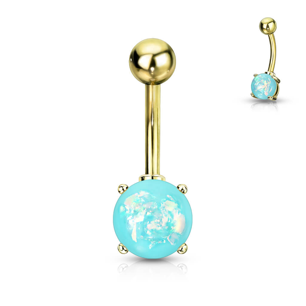 Bauchnabelpiercing Opal Gold PVD