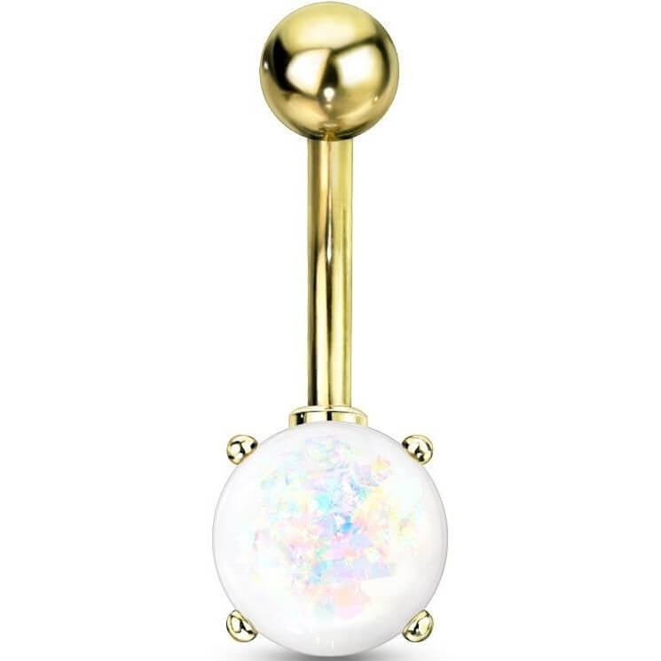 Bauchnabelpiercing Opal Gold PVD