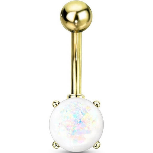 Bauchnabelpiercing Opal Gold PVD