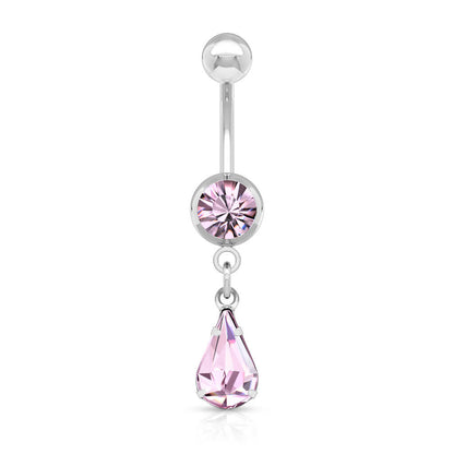 Belly Button Piercing Drop dangle Zirconia Silver