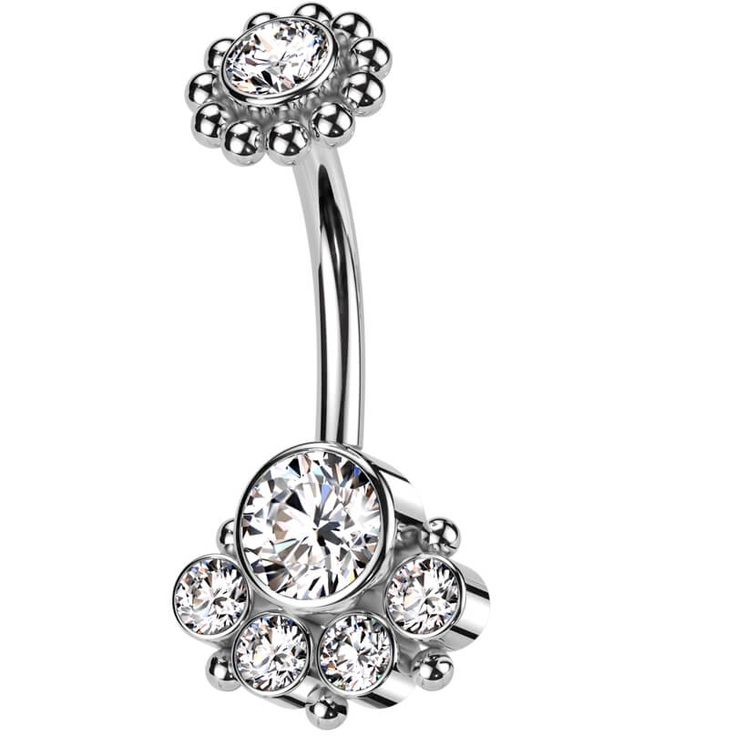 Belly Button Piercing zirconia Internally Threaded