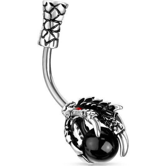 Piercing Nombril Griffe De Dragon Argent