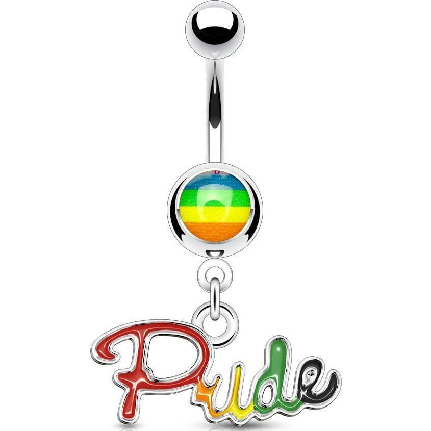 Bauchnabelpiercing PRIDE Regenbogen beweglich