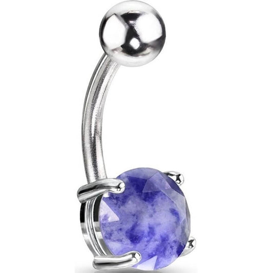 Piercing Nombril Pierre Semi-Précieuse Lapis Lazuli Ronde