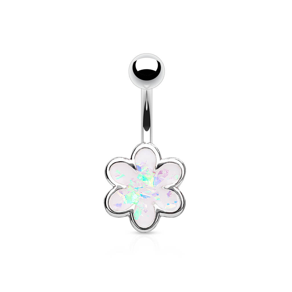 Bauchnabelpiercing Blume Opal Gold