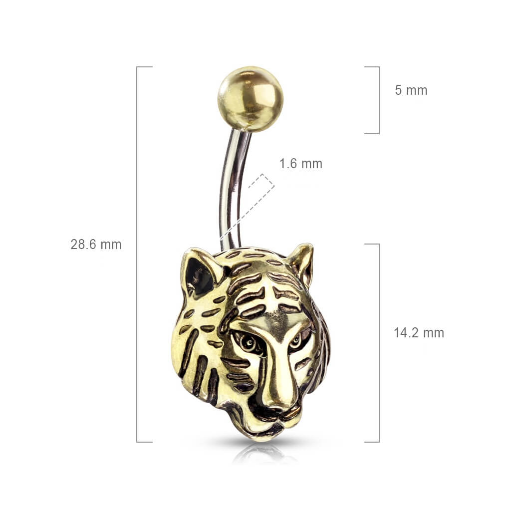 Bauchnabelpiercing Tiger Gold