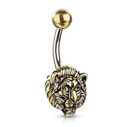 Belly Button Piercing Lion Gold