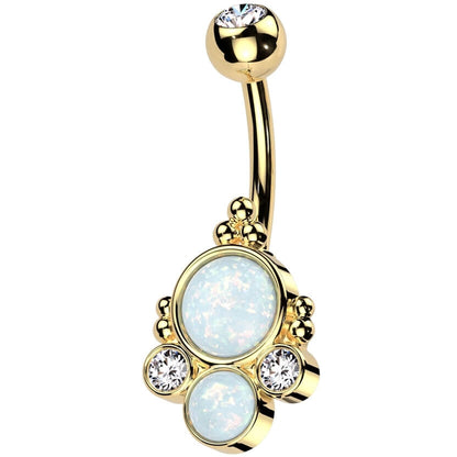 Belly Button Piercing opal zirconia