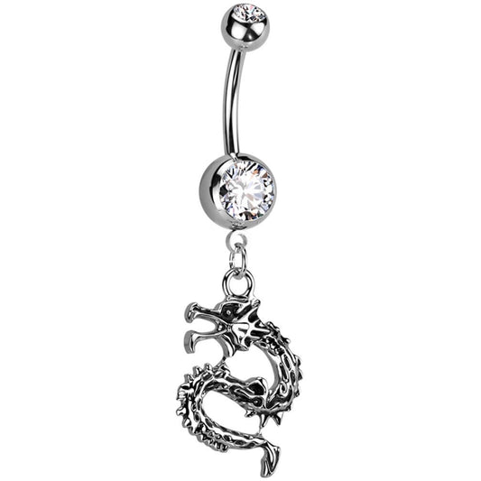 Belly Button Piercing Dragon Zirconia