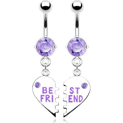 Bauchnabelpiercing BEST FRIEND Herz beweglich Zirkonia