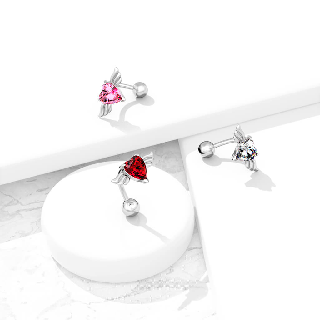 Piercing Nombril Ailes d´Ange Zircone Argent