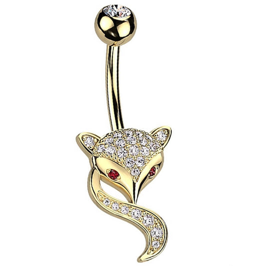 Belly Button Piercing Fox Zirconia