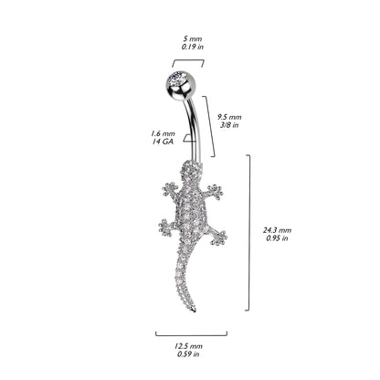 Belly Button Piercing Lizard Zirconia