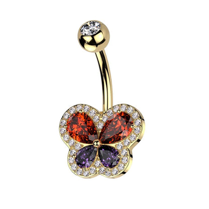 Piercing Nombril Papillon Zircone