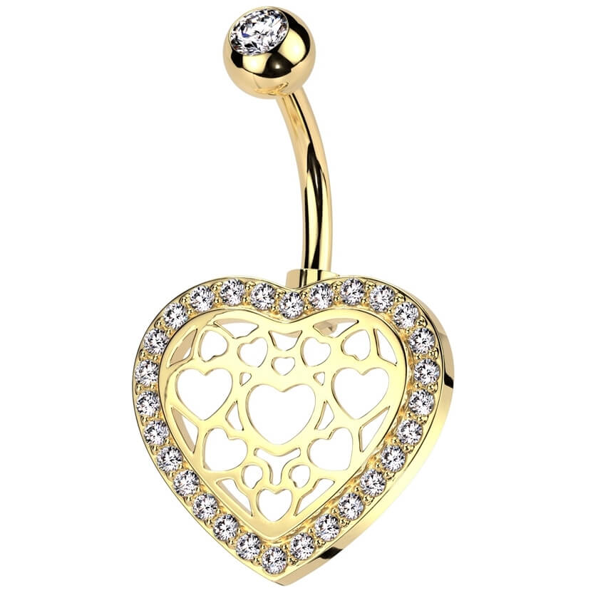 Belly Button Piercing heart zirconia