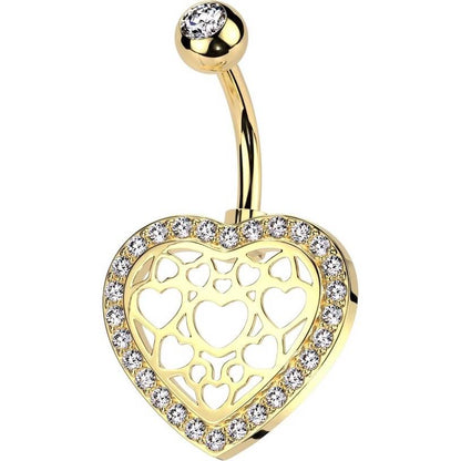 Belly Button Piercing heart zirconia