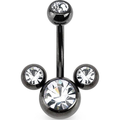 Bauchnabelpiercing 3 Zirkonia Titan PVD