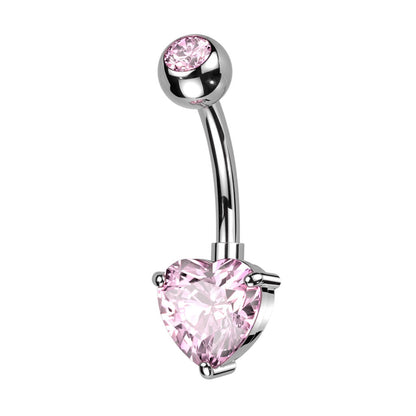 Belly Button Piercing Heart Zirconia