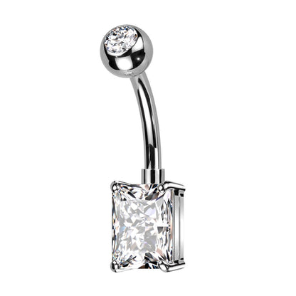 Piercing Nombril Rectangle Zircone