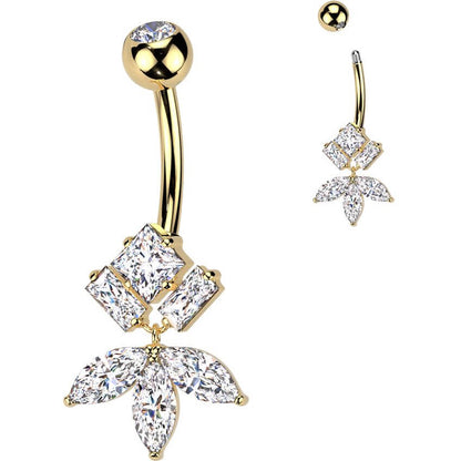 Belly Button Piercing titanium brass zirconias