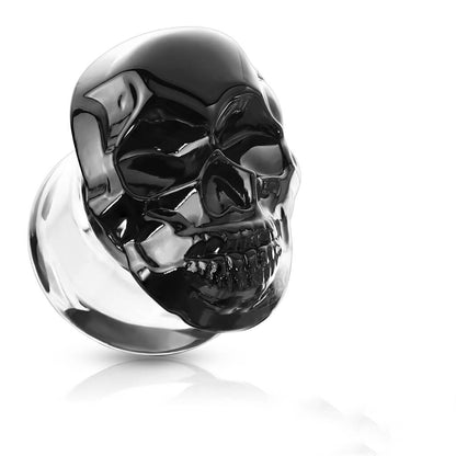 Cristal Plug Calavera de vidrio negro