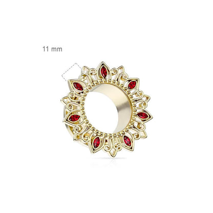 Tunnel Lotus Flower Zirconia Gold