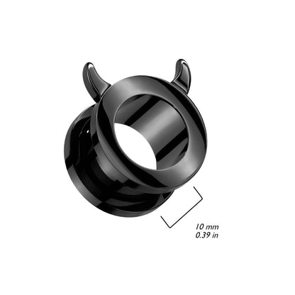 Tunnel Devil´s Horns Black Internally Threaded