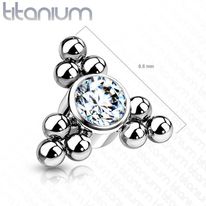 Titanium top zirconia bezel setting beaded balls Internally Threaded