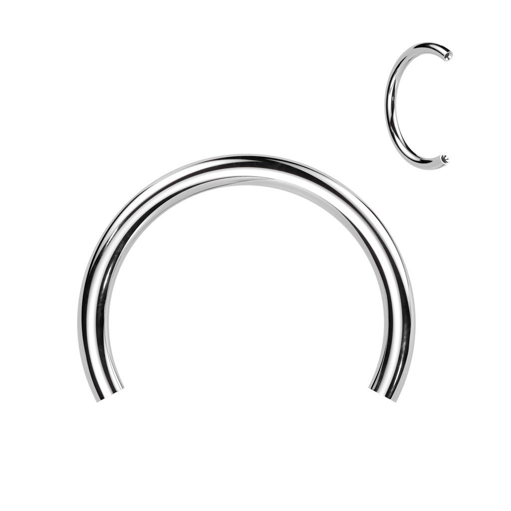 Titanium horseshoe barbell pin Push-In