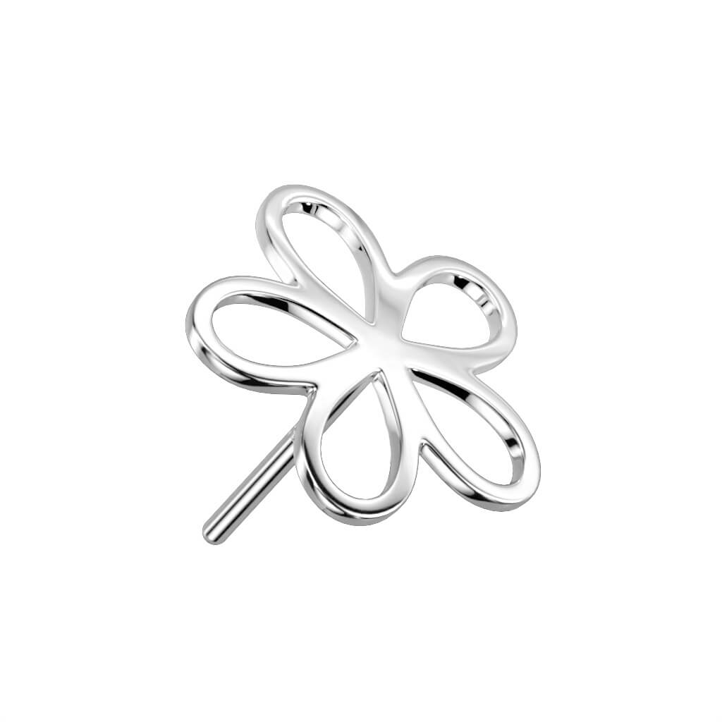 Or 14kt Embout Embout Fleur Enfoncer