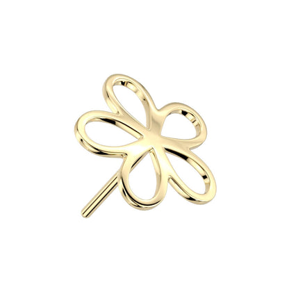 Solid Gold 14 Carat Top Flower Push-In