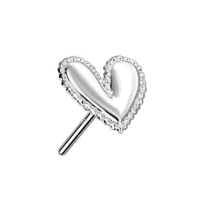 Solid Gold 14 Carat Top Heart Push-In