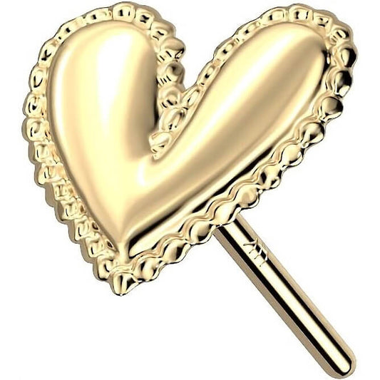 Oro 14kt Top Corazón Push In