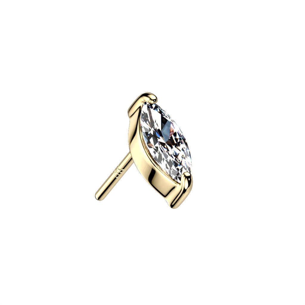 Oro 14 kt Superiore con Zircone/Opale  Push-In