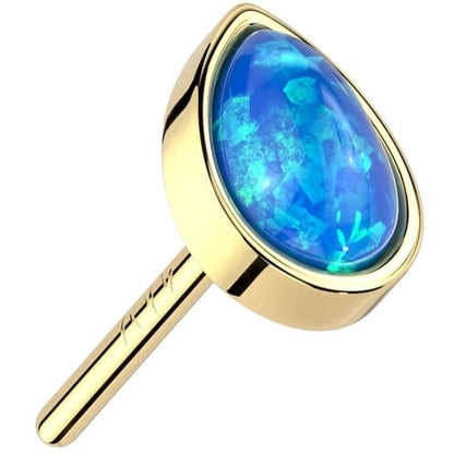 14 Karat Gold Tropfen Opal Push-In