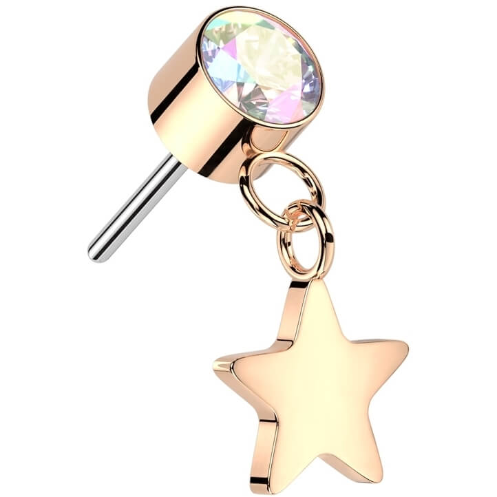 Titanium Star dangle Zirconia Push-In