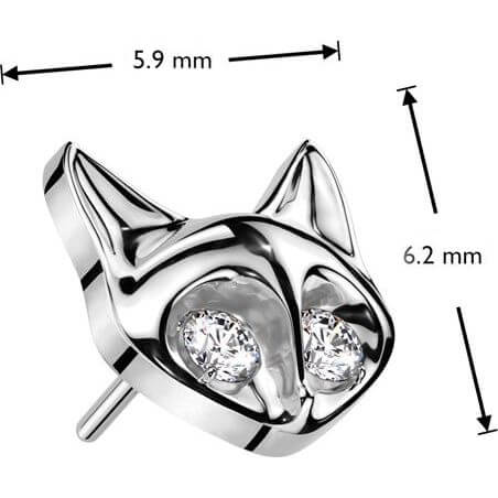 Titan Katze Zirkonia Push-In