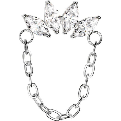 Titanium top chain marquise cut zirconias Push-In