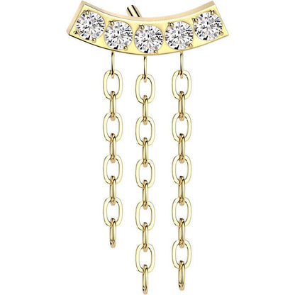 Titanium top triple chain dangle zirconias Push-In