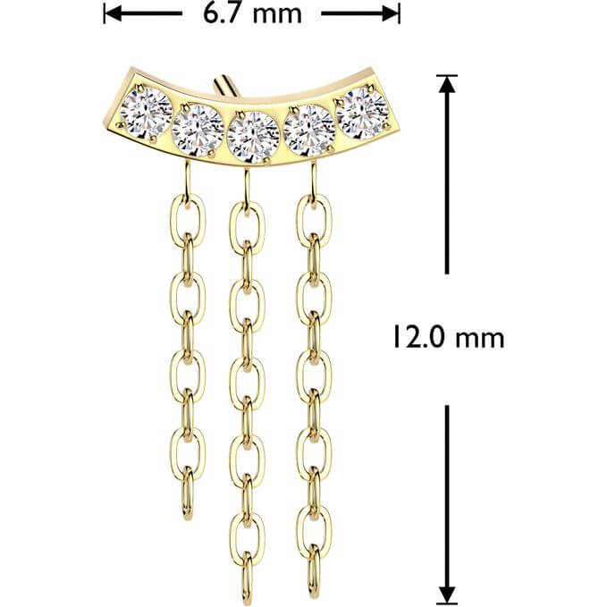 Titanio Zirconi con Tripla Catena Pendente Push-In