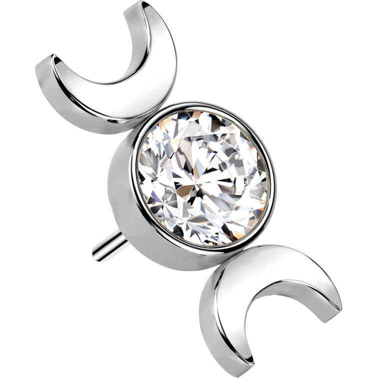 Titanium top moon zirconia bezel setting Push-In