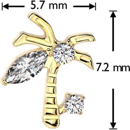 Titanium palm tree zirconia Push-In