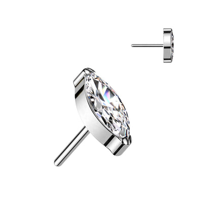 Titane Embout Embout Marquise Zircone Cubique Enfoncer