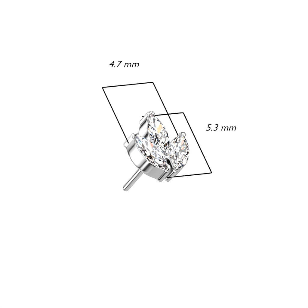 Titan Top Marquise Schliff 3 Zirkonia Push-In