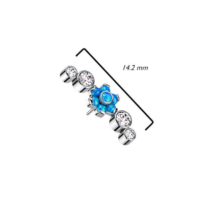 Titanium top flower zirconia opal Push-In