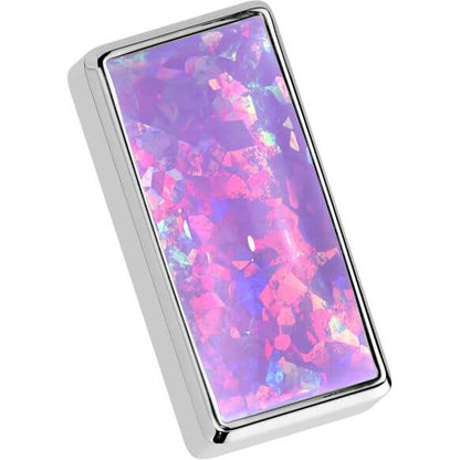 Titanium top rectangular opal bezel setting Push-In