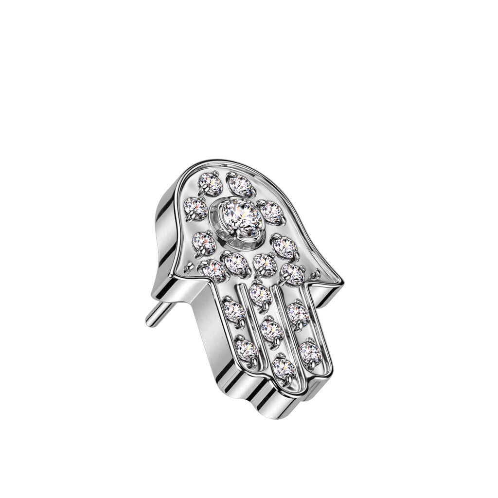 Top Hamsa Zirconia Push-In